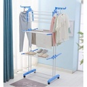 Séchoir à linge pliable multi-niveaux sur roulettes 