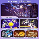 Veilleuse Projecteur Carrousel Lapin, 6 Films, Lampe LED Rotative 360°, Projection D'étoiles Pour Une Ambiance Magique Dans La Chambre D'enfant, 