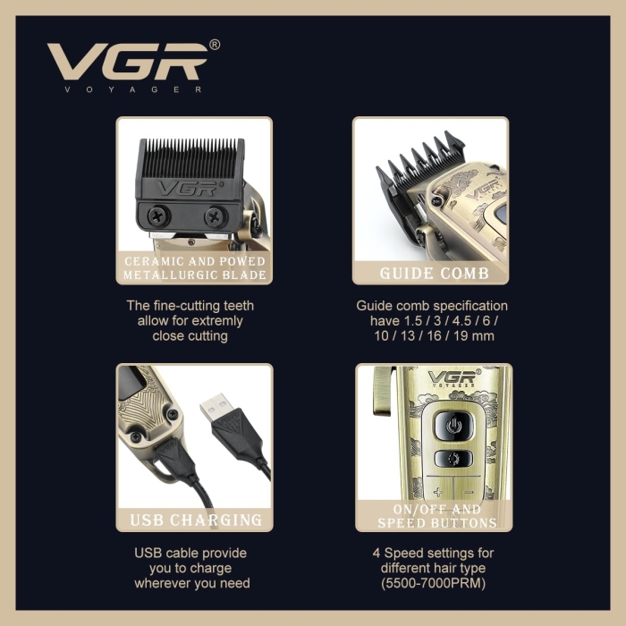 VGR Tondeuse À Cheveux Professionnelle V005 