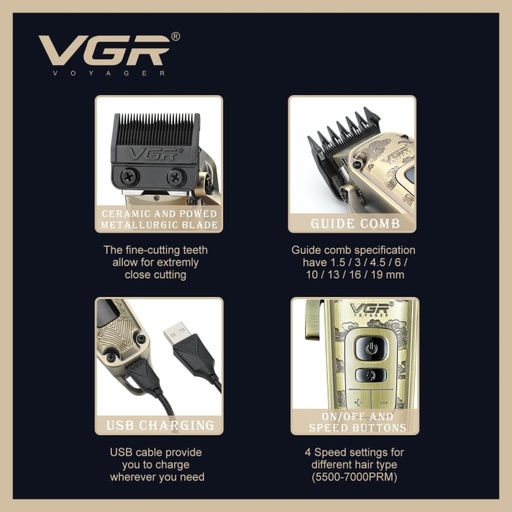 VGR Tondeuse À Cheveux Professionnelle V005 