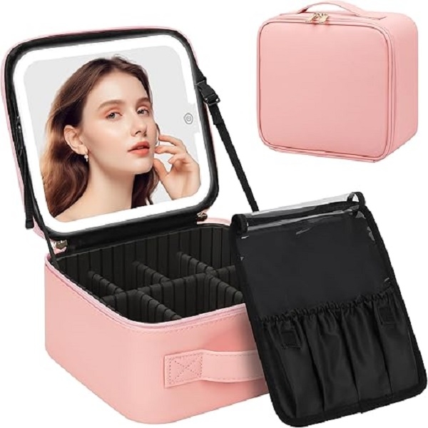 Organisateur De Maquillage Multifonctionnel Avec Miroir LED 