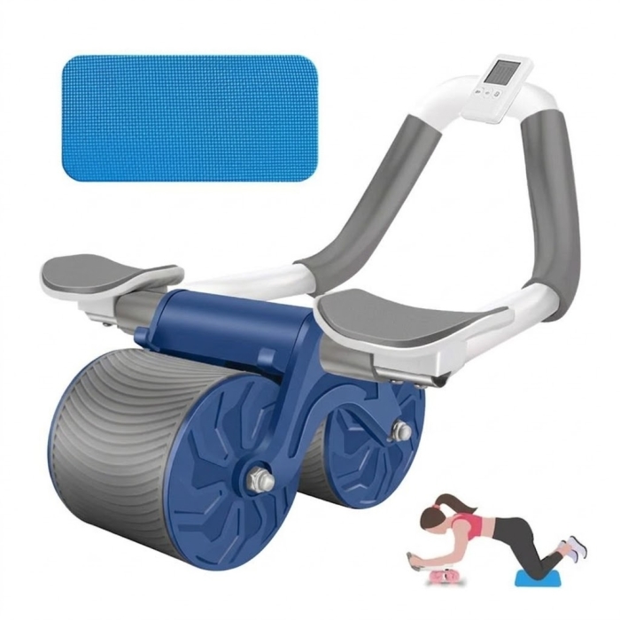 Rouleau Abdominal Avec Support Coude Back Trainer 2en1 Entraînement Abdominal + Massage Du Dos 
