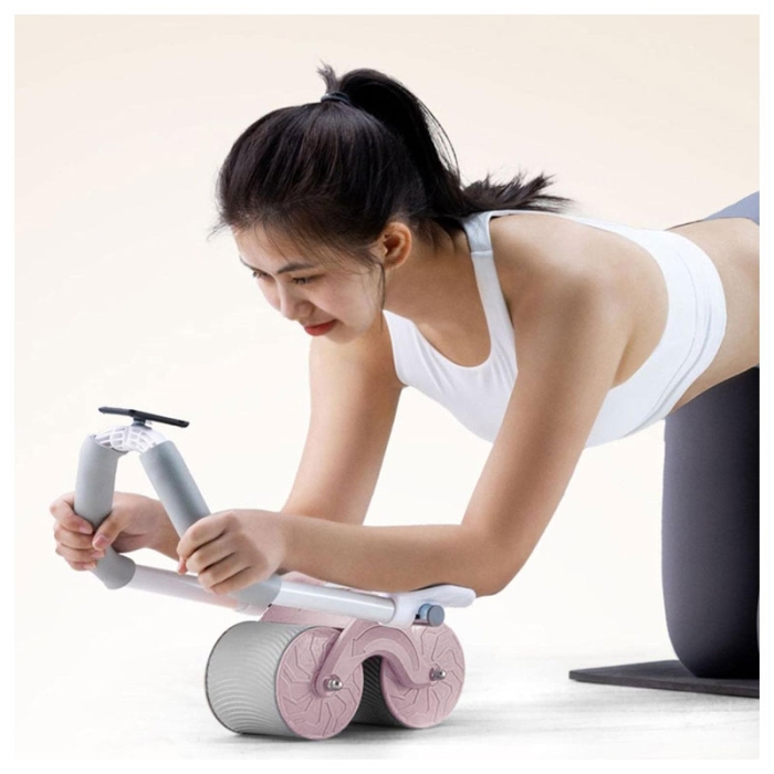Rouleau Abdominal Avec Support Coude Back Trainer 2en1 Entraînement Abdominal + Massage Du Dos 