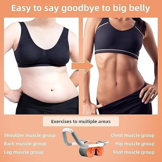 Rouleau Abdominal Avec Support Coude Back Trainer 2en1 Entraînement Abdominal + Massage Du Dos 
