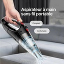 Aspirateur à Main V1 Pro -  Portable pour Nettoyage de Voiture et Maison (Noir)