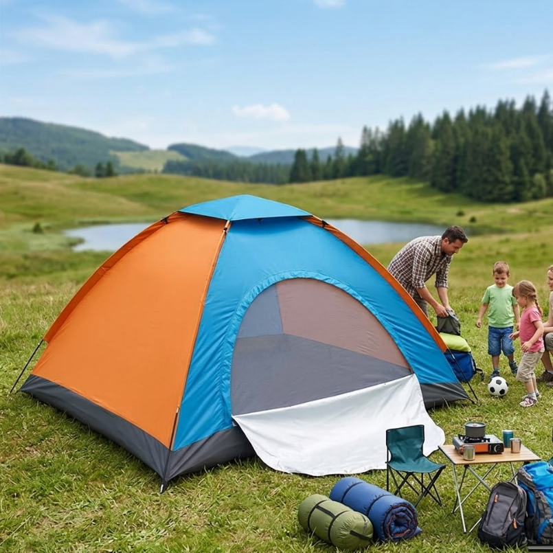 Tente de camping manuelle 8 personnes 