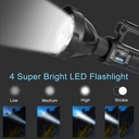 Lampe Torche Rechargeable Avec Trepied Et 4 Modes D'éclairage 