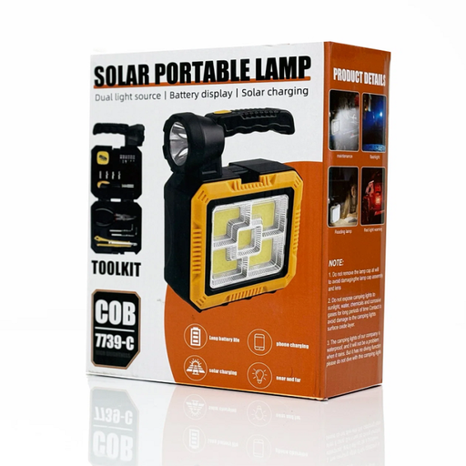 Lampe Solaire Portable Multifonctions Avec Boîte À Outils Intégrée 