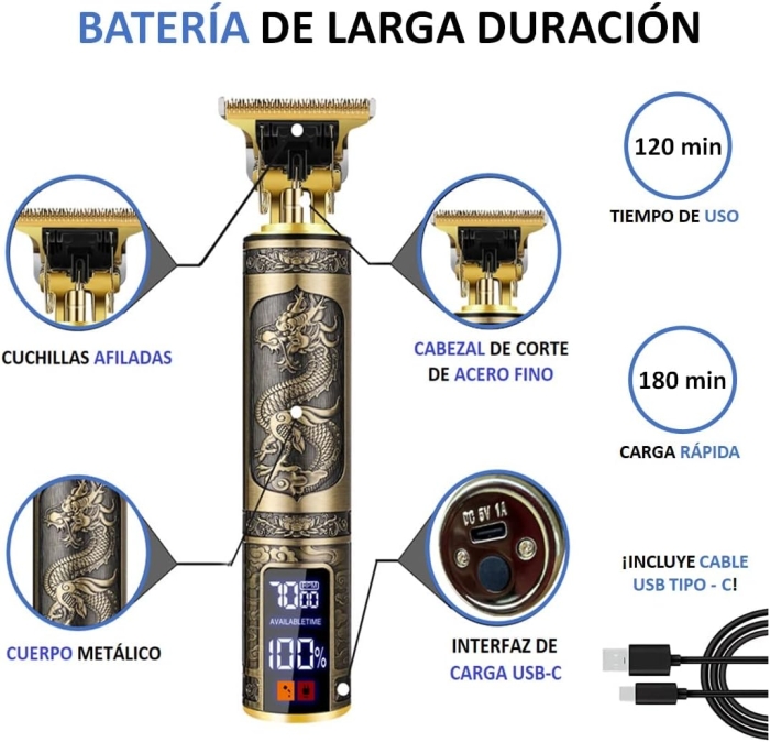 DALING Tondeuse Cheveux Rechargeable Professionnelle Avec Ecran LCD 1500 MAh 