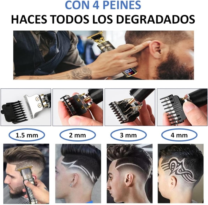 DALING Tondeuse Cheveux Rechargeable Professionnelle Avec Ecran LCD 1500 MAh 