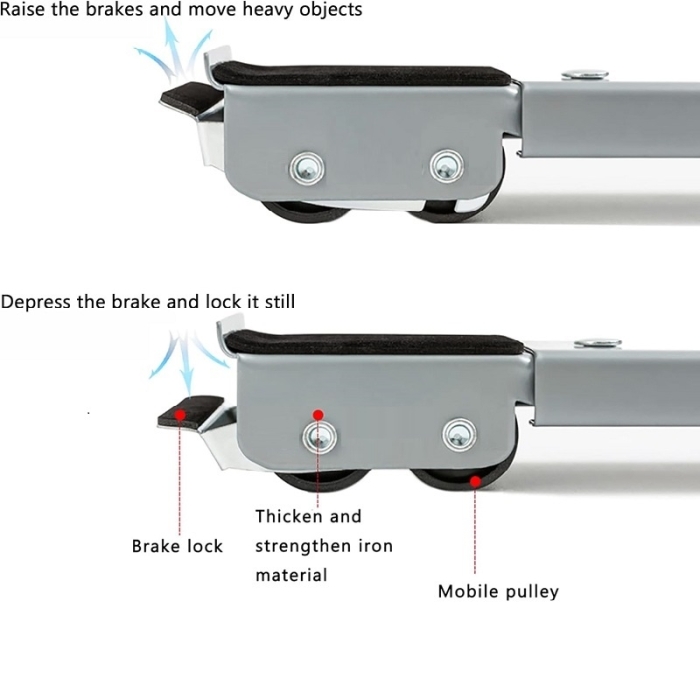 Lot De 2 Support À Roulettes Pour Gros Appareils Électroménagers Et Meubles 