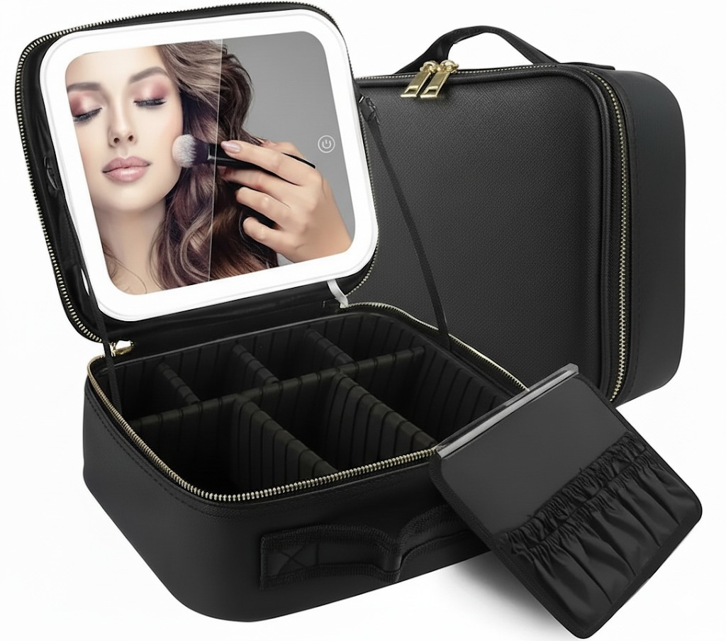 Organisateur De Maquillage Multifonctionnel Avec Miroir LED 