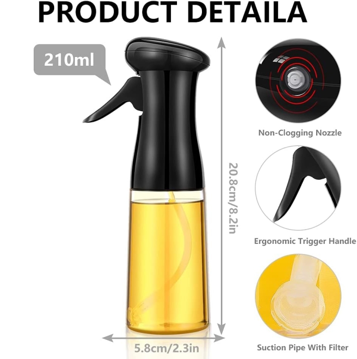 Vaporisateur Huile Et Vinaigre 210 ML Spray En Verre 
