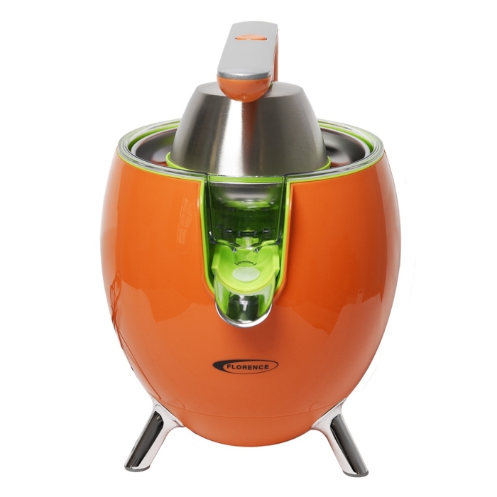 FLORENCE Presse-Agrumes Électrique 450W – 2 Cônes – Avec Bec Inox Anti-Goutte - Vert- 