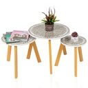 Série De 3 Tables Basses En Bois Effet Mosaïque 