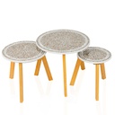Série De 3 Tables Basses En Bois Effet Mosaïque 