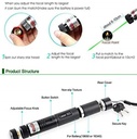 Pointeur Laser Vert Rechargeable En Aluminium, Haute Puissance 1000 MW Et Portée De 2000 Mètres 