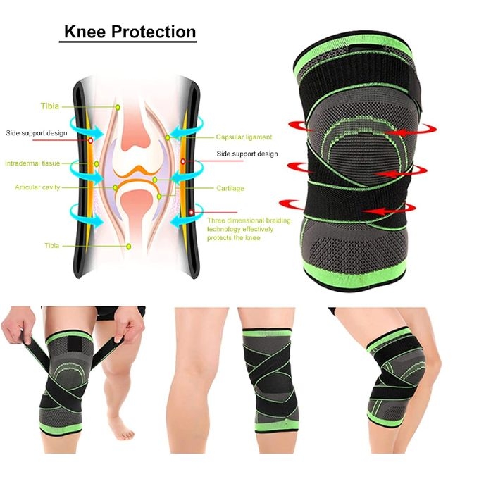 Genouillère De Compression Élastique - Réglable - Haute Qualité 