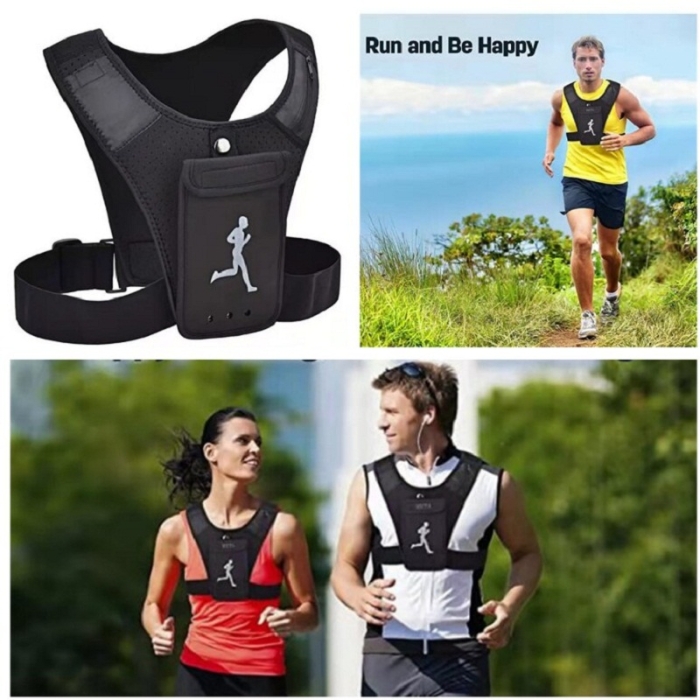 Gilet De Course Respirant Avec Poche De Téléphone Ajustable Waterproof Unisexe 