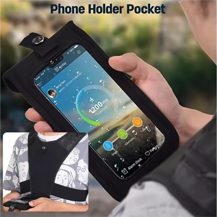 Gilet De Course Respirant Avec Poche De Téléphone Ajustable Waterproof Unisexe 