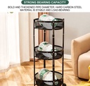 Étagère de rangement pliable et rotative à 3 niveaux en métal