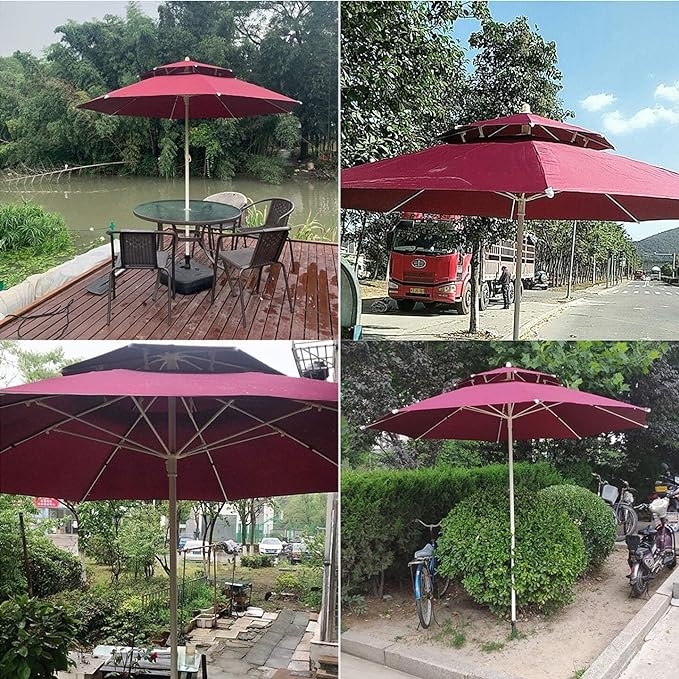 Parasol Grand Modèle Haute Qualité Double Toit Forme Rond 2,5 Mètres 