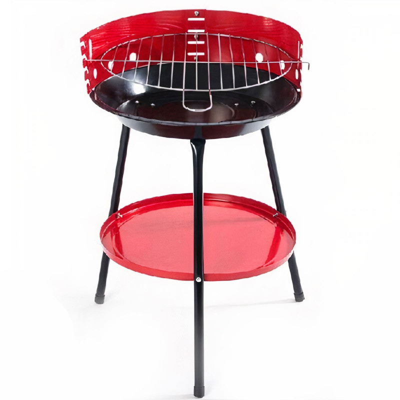 BARBECUE AU CHARBON ROND Ø36 CM / ROUGE
