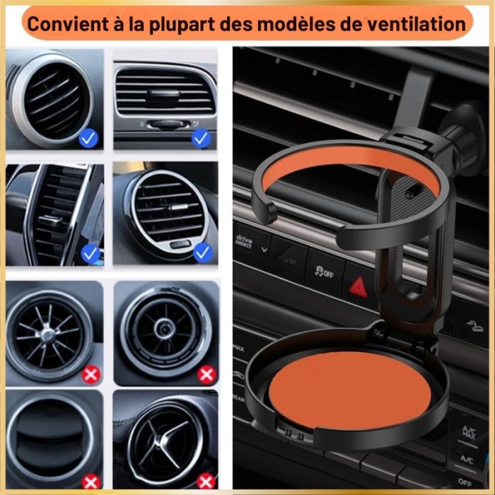 Support Magnétique Voiture 2 En 1 Téléphone & Gobelet 