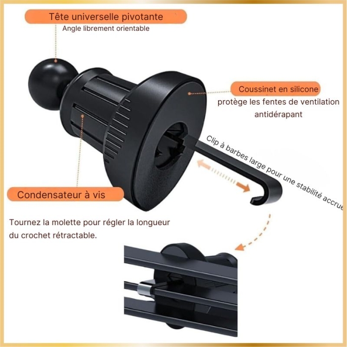 Support Magnétique Voiture 2 En 1 Téléphone & Gobelet 