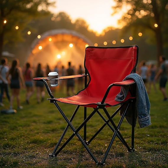 CHAISE DE PLAGE ET DE CAMPING PLIABLE M2 ROUGE 