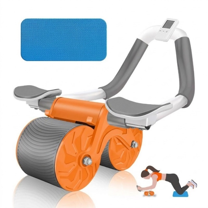 Rouleau Abdominal Avec Support Coude Back Trainer 2en1 Entraînement Abdominal + Massage Du Dos 