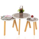 Série De 3 Tables Basses En Bois Effet Mosaïque 