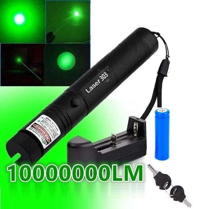 Pointeur Laser Vert Rechargeable En Aluminium, Haute Puissance 1000 MW Et Portée De 2000 Mètres 