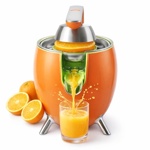 FLORENCE Presse-Agrumes Électrique 450W – 2 Cônes – Avec Bec Inox Anti-Goutte - Vert- 