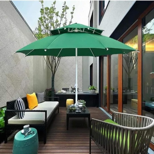 Parasol Grand Modèle Haute Qualité Double Toit Forme Rond 2,5 Mètres 