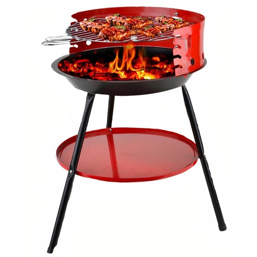 Barbecue au charbon rond Ø36 cm / Rouge